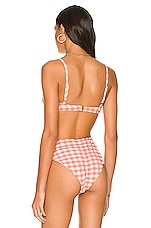 Montce Swim Lucy Bikini Top In Shrimp Gingham Revolve