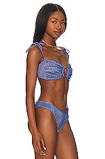 Montce Swim Tori Ties Bandeau Bikini Top In Sky Sparkle REVOLVE