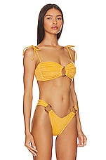 Montce Swim Tori Ties Bandeau Bikini Top In Sun Sparkle Revolve