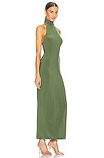 Norma Kamali Halter Turtle Side Slit Gown In Celadon Revolve