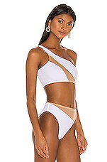 Norma Kamali Snake Mesh Bikini Top In White Nude Mesh REVOLVE