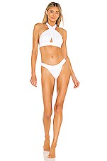 Norma Kamali X Revolve Cross Halter Bikini Top In White Revolve