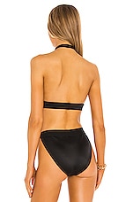 Norma Kamali Cross Halter Bikini Top In Black Revolve