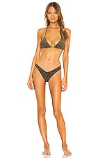 Nookie Copacabana Slide Triangle Bikini Top In Black Gold REVOLVE