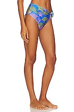 Patbo Ocean Leaf Mid Rise Bikini Bottom In Blue Revolve