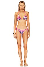 PatBO X Alessandra Ambrioso Crochet String Bikini Bottom In Pink Multi