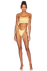 Poster Girl Keaton Thong Bikini Bottom In Yellow Gingham Revolve