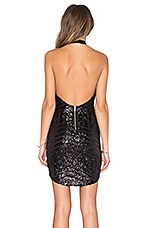 REVERSE Geo Sequin Halter Dress In Black REVOLVE