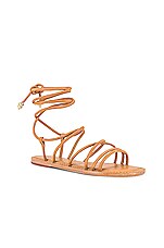 Schutz Magdalena Flat Sandal In Nude Caramel Revolve