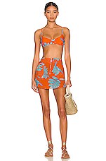 Solid Striped The Ginger Bikini Top In Leaf Motif Revolve