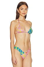 Solid Striped Iris Bikini Top In Mixed Leaf Print Revolve