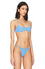 Solid Striped Eva Tie Bikini Top In French Blue REVOLVE