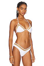 Solid Striped The Iris Bikini Top In White Revolve