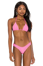 Vdm Marley Reversible Bikini Top In Neon Pink Wave Neon Pink Revolve