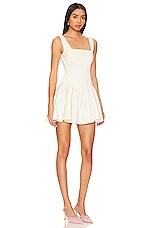 Weworewhat Corset Peplum Satin Mini Dress In Ecru Revolve