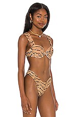 WeWoreWhat Claudia Bikini Top In Tiger Print Tan REVOLVE