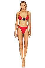 Weworewhat Cooper Bikini Top In Barn Red Revolve