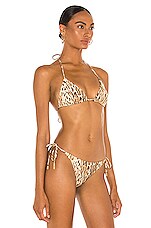 Zimmermann Separates Sculpt Mini Tri Bikini Top In Leopard Revolve