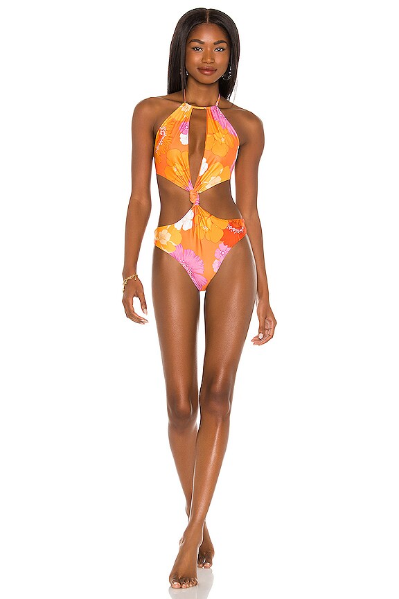 Agua Bendita X REVOLVE Tutti One Piece Bikini In Red Funky Blooms REVOLVE