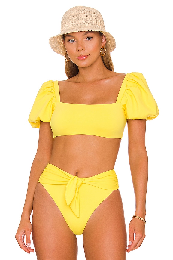 Agua Bendita Calista Bikini Top In Yellow REVOLVE