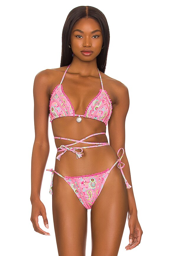 Bananhot X Revolve Ocean Bikini Top In Pink Paisley Combo Revolve