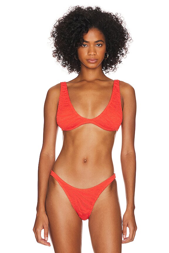 Bond Eye Scout Bikini Top In Coral Tiger Revolve