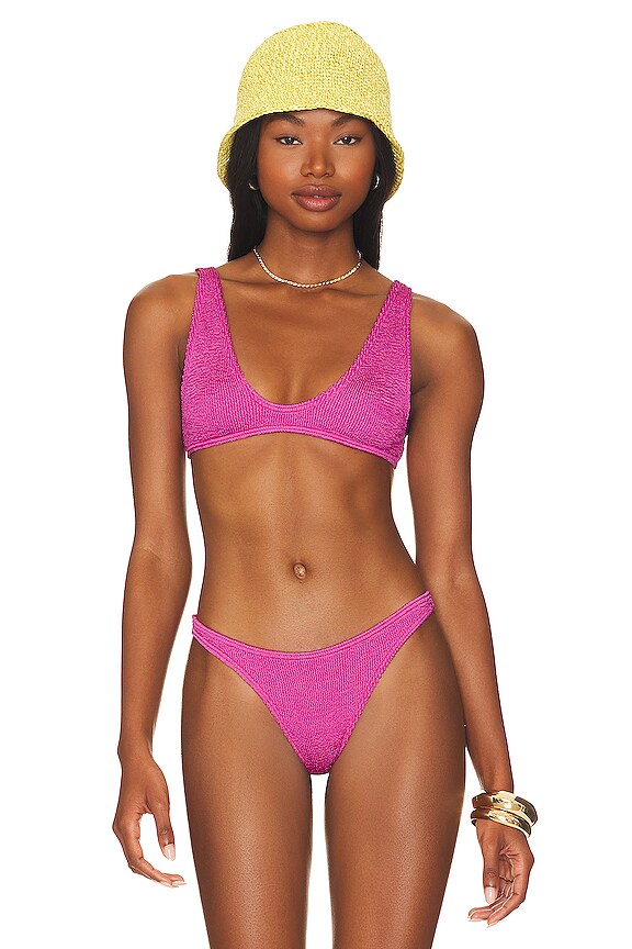 Bond Eye Scout Bikini Top In Fuchsia Shimmer Revolve