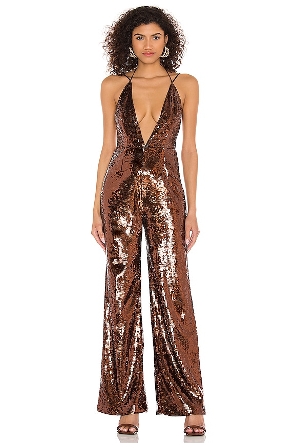 Camila Coelho Callie Jumpsuit En Chocolate REVOLVE