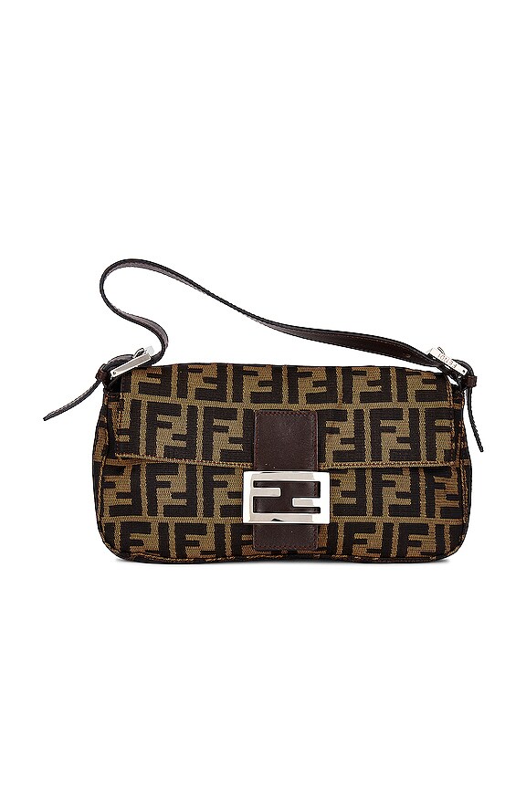 FWRD Renew Fendi Mama Zucca Baguette Shoulder Bag In Brown REVOLVE