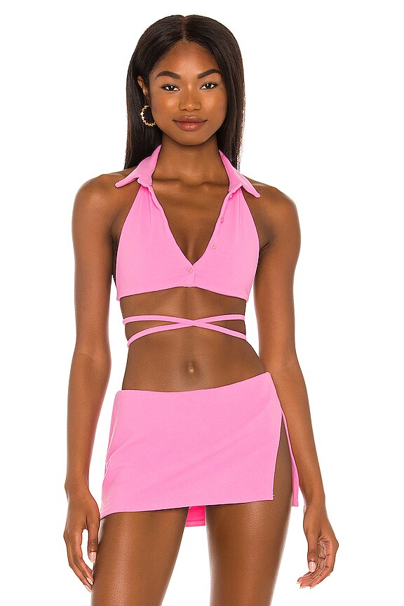 Frankies Bikinis Ellie Terry Bikini Top In Blushing REVOLVE