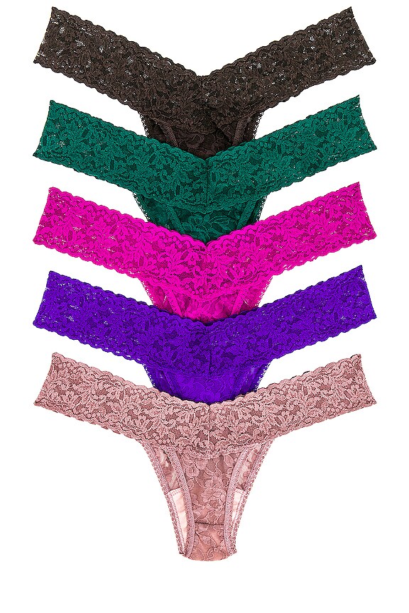 Hanky Panky 5 Pack Signature Lace Low Rise Thongs In Jewel Multi REVOLVE