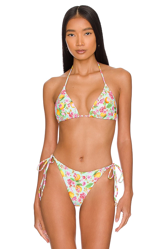 Luli Fama Seamless Reversible Bikini Top In Limoncello Revolve