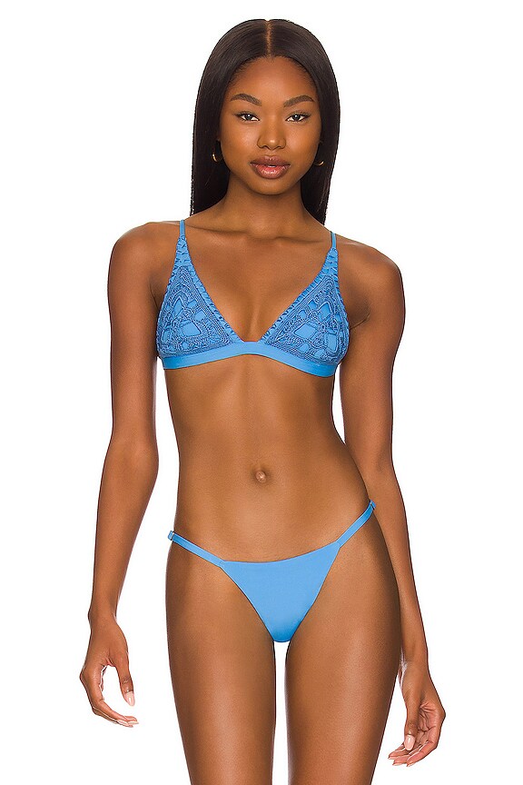 Maaji Ivy Reversible Bikini Top In Maya Blue Revolve