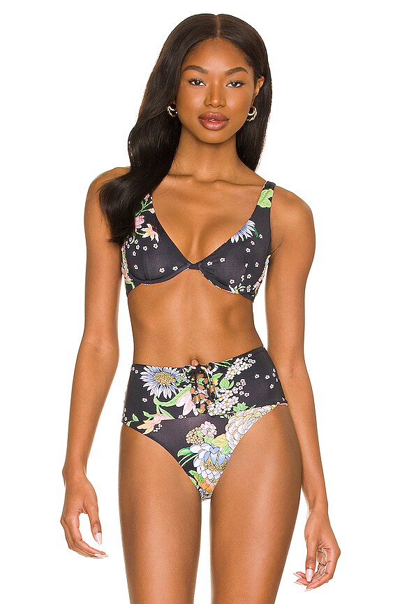 Maaji Salsa Bikini Top In Black Bouquet Revolve