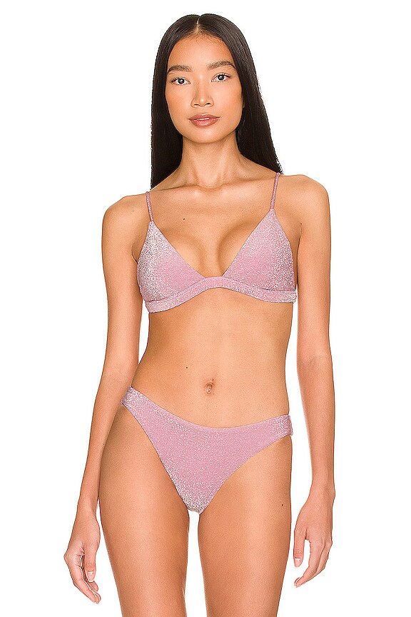 Mikoh Taga Bikini Top In Lurex Berry Revolve