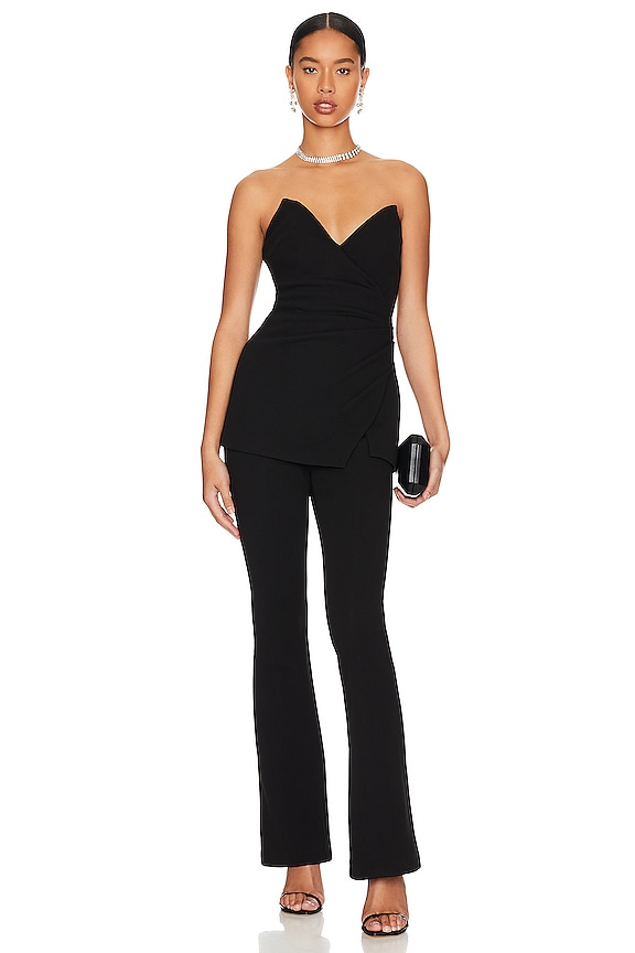 MISHA Grayson Bonded Jumpsuit In Black REVOLVE