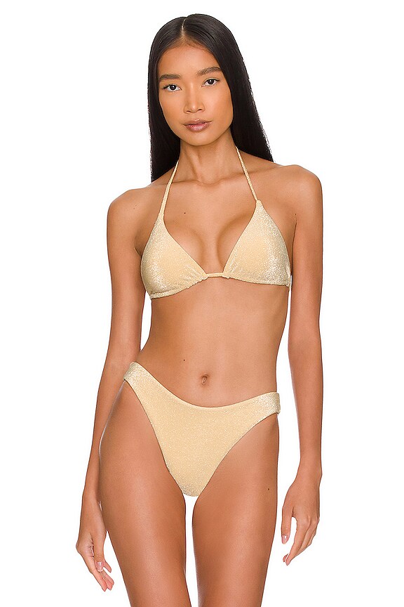 Monday Swimwear Palma Bikini Top In Gold Revolve