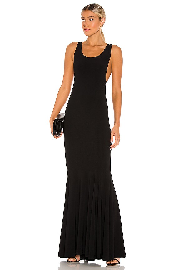 Norma Kamali Marissa Fishtail Gown In Black REVOLVE