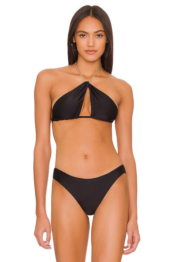 Pq Gwen Chain Bikini Top In Black Pier Revolve