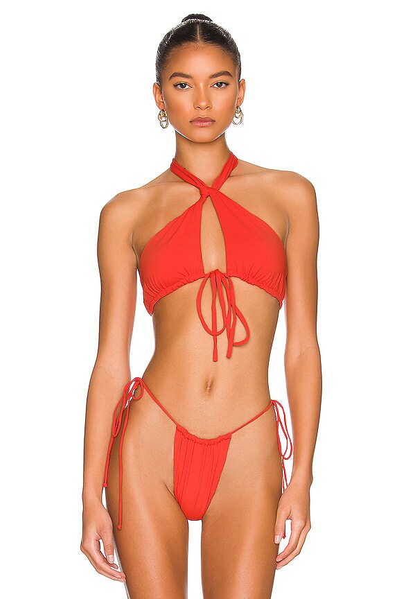 Riot Swim Toka Bikini Top In Coral REVOLVE