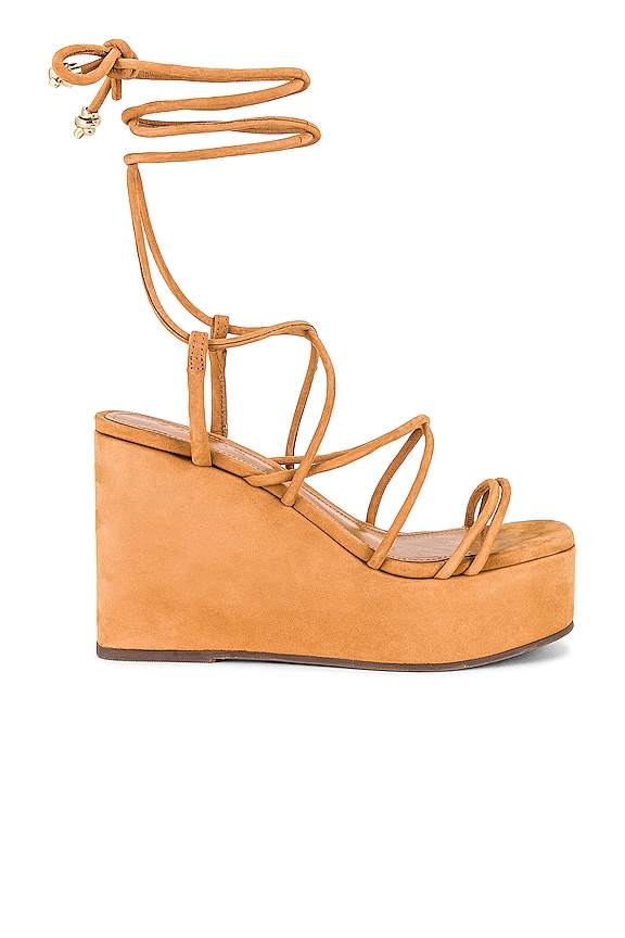 Schutz Magdalena Casual Wedge In Nude Caramel REVOLVE