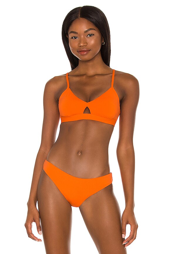 Seafolly Active Hybrid Bralette Bikini Top In Spicy Orange Revolve