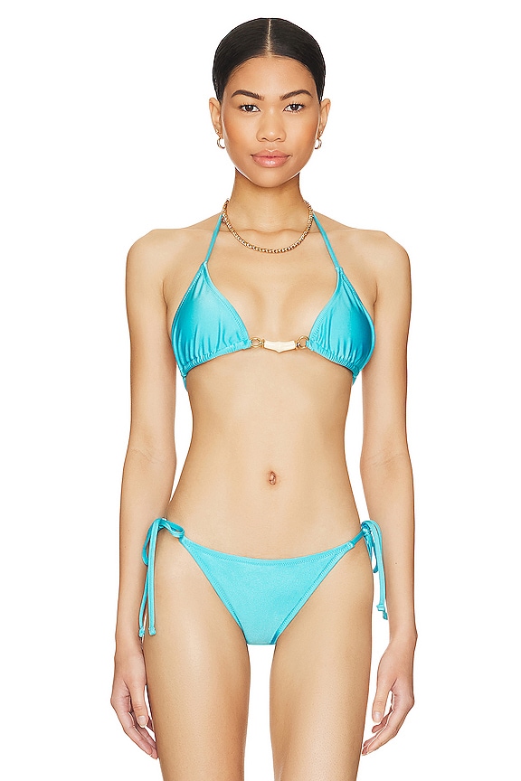 Shani Shemer Jade Bikini Top In Turquoise Revolve