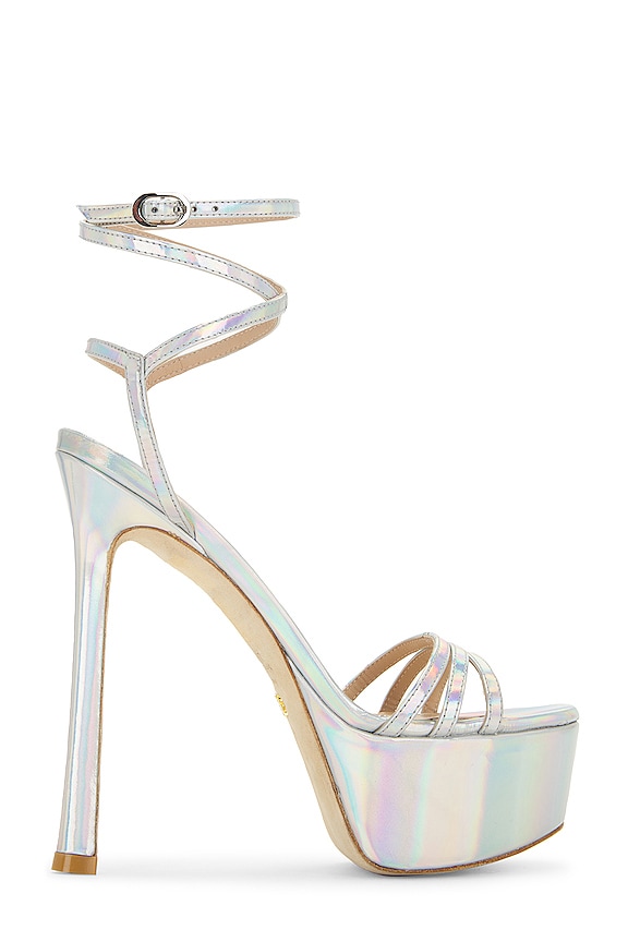 Stuart Weitzman Soiree 145 Platform Sandal In Silver REVOLVE