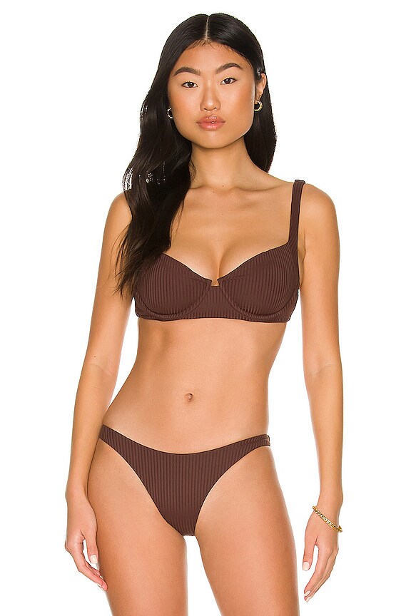 Vitamin A Demi Bikini Top In Chocolate Revolve