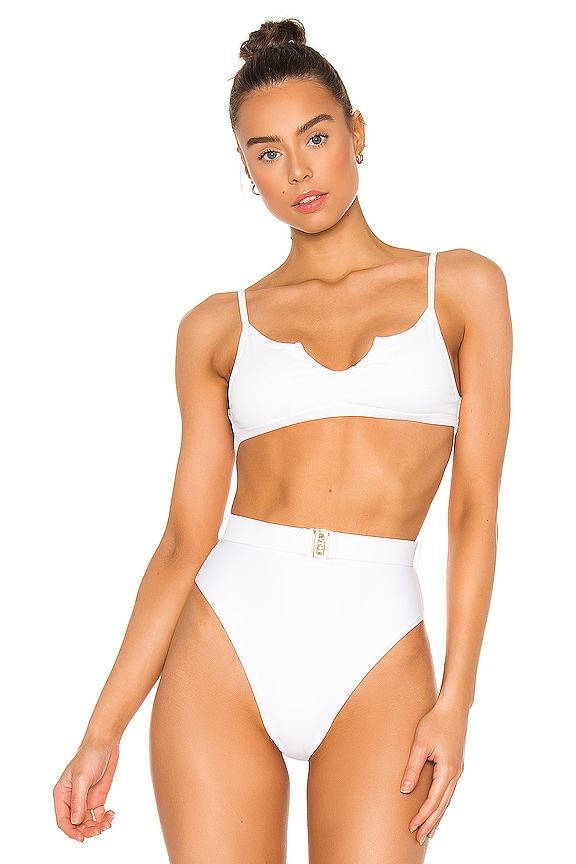 Vdm Vera Bikini Top In White Rib Revolve