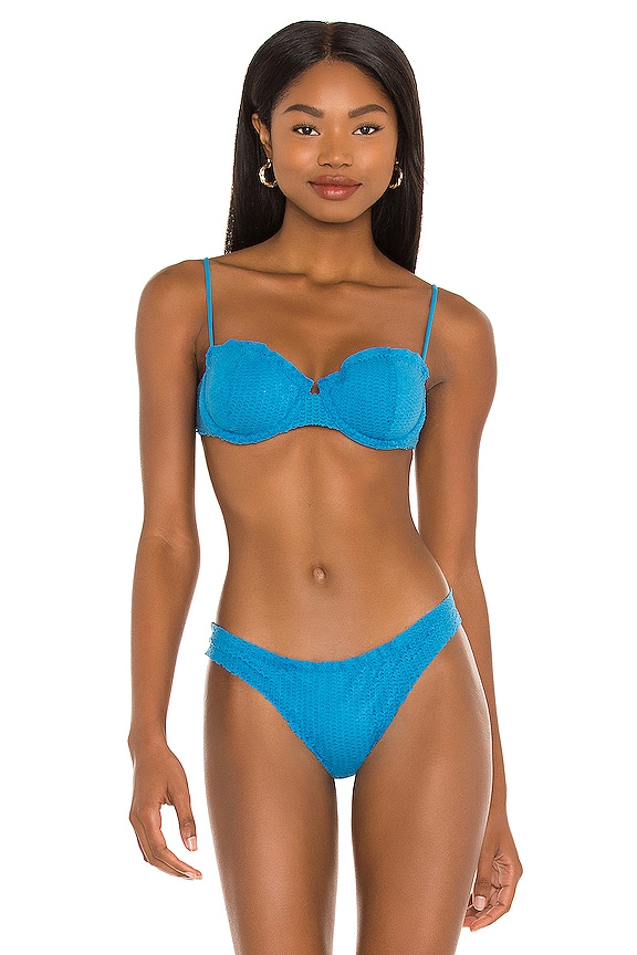 Vix Swimwear Scales Nissi Bikini Top In Cobalt Revolve