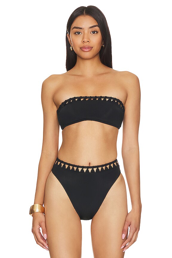 Vix Swimwear Leeza Bandeau Bikini Top In Black Revolve