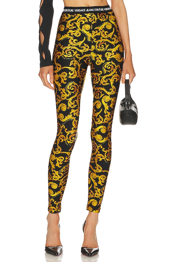 Versace Jeans Couture Sketch Legging In Gold Black Revolve