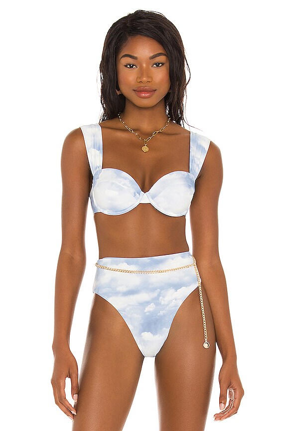 WeWoreWhat Claudia Bikini Top In Clouds Powder Blue REVOLVE